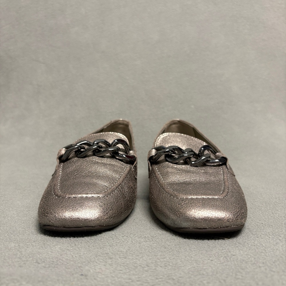 Donald Pliner Bethany Metallic‎ Loafers US 7.5 Bronze Chain Slip-On Flats - Picture 3 of 13